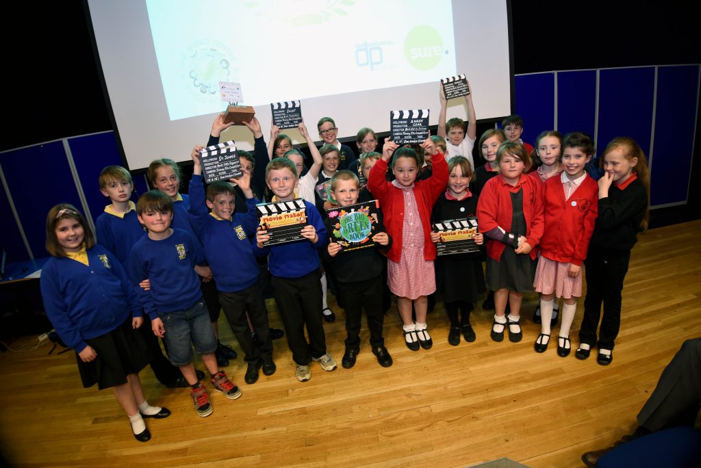 All the young finalists at the 2015 One World Centre Primary School Film competition awards 