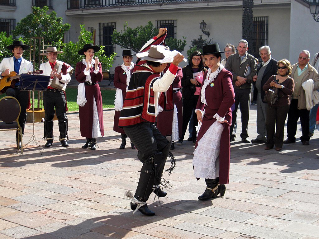 Chileans dancing the cueca