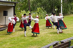 Folk dancing in Estonia on Midsummer Eve